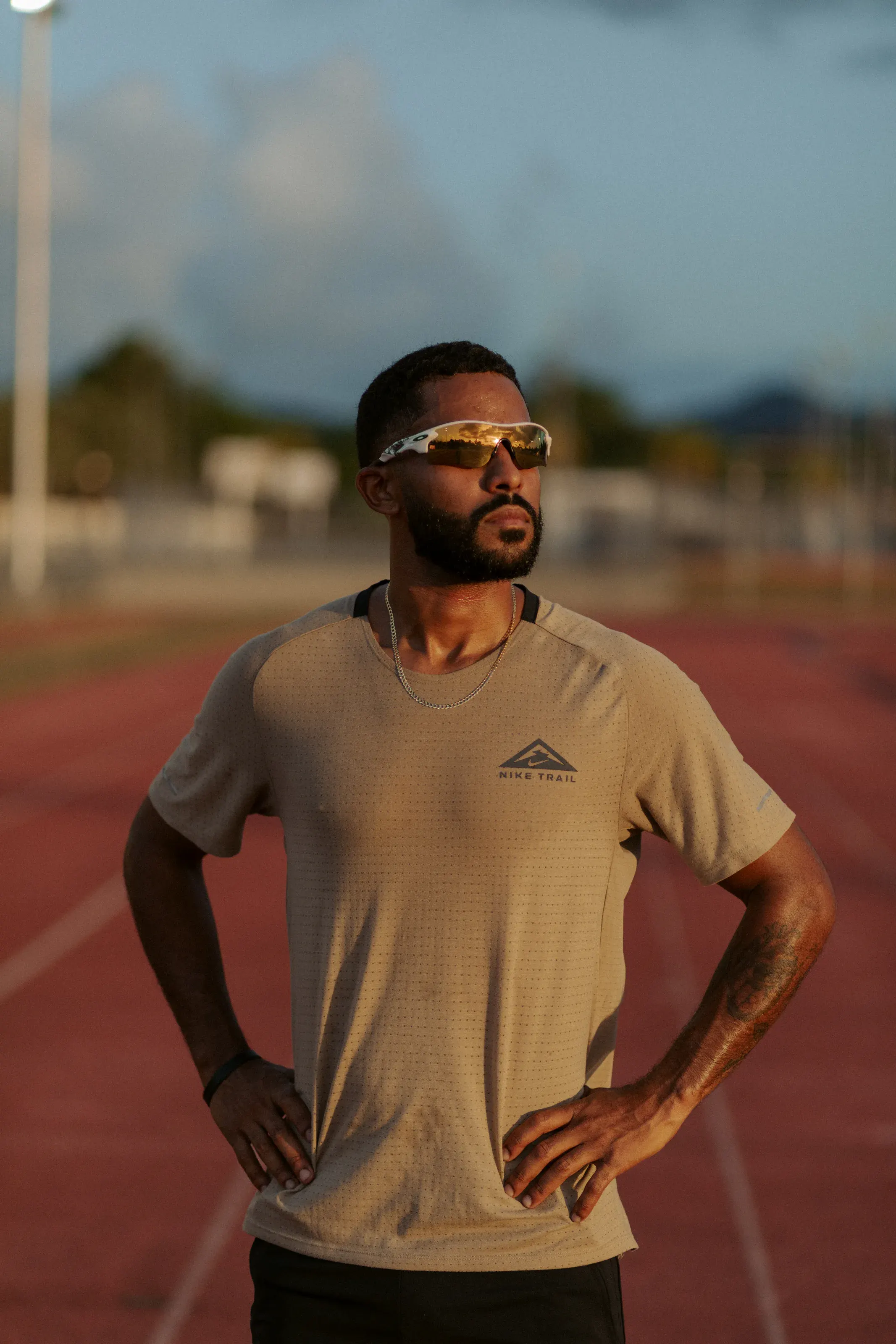 Athletic lifestyle portrait in warm evening light