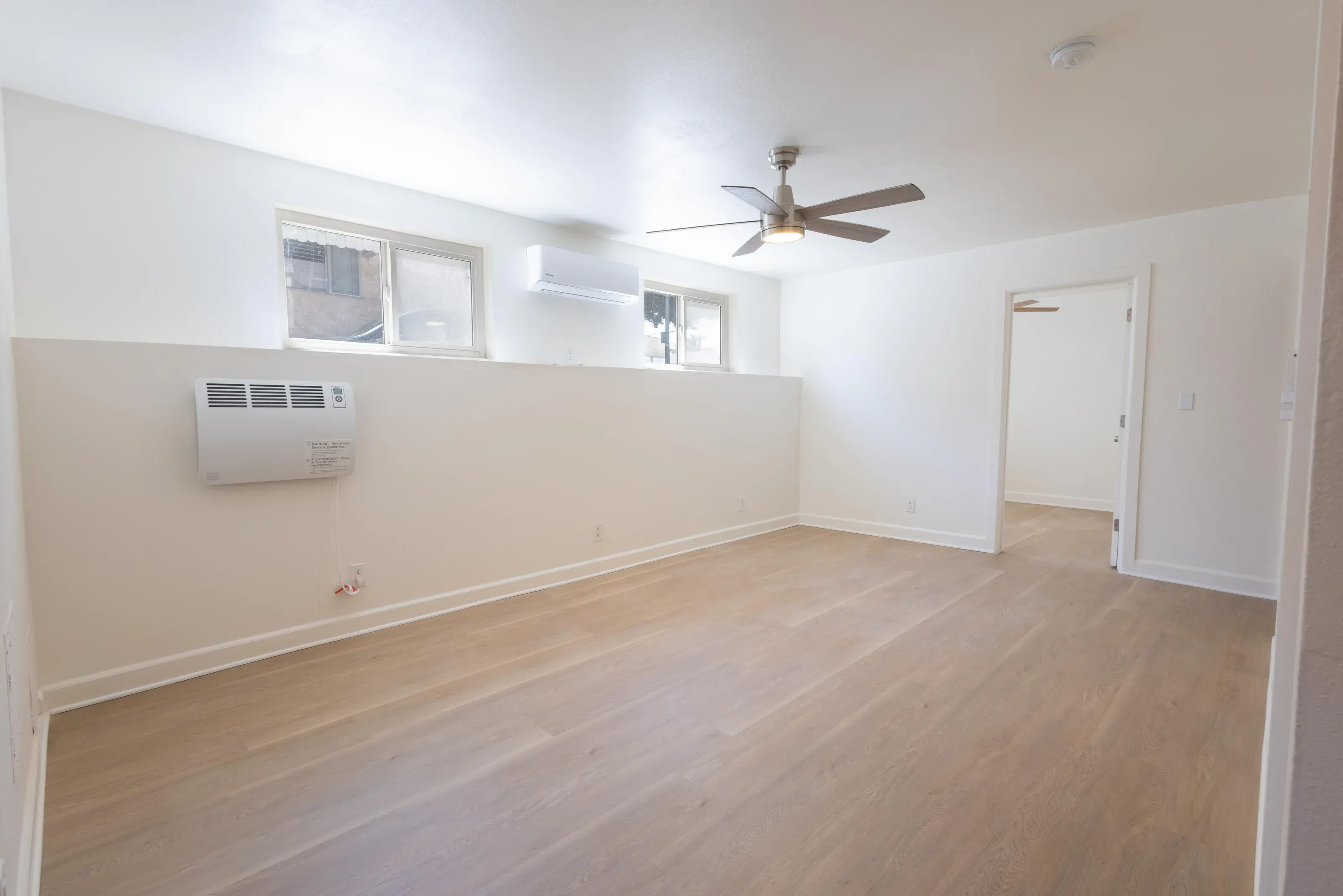 Bright open living space photographed for a property listing